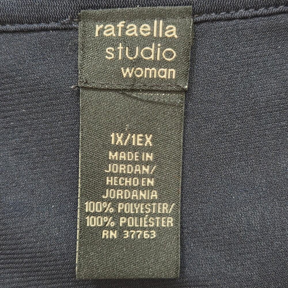 Rafaella Studio 1X Pullover Sleeveless Tunic Scoop Neck Pintuck Lined Top Blue - Picture 13 of 14